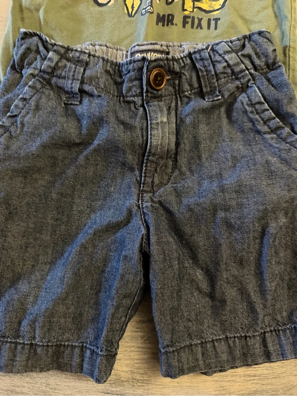 OshKosh Mr. Fix It Tool Tee & Denim Shorts - Green & Blue